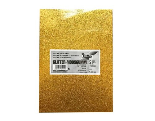 Folia Moosgummi Glitter gold