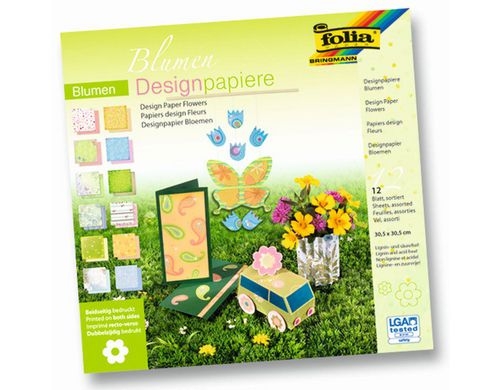Folia Designpapier Block Blumen