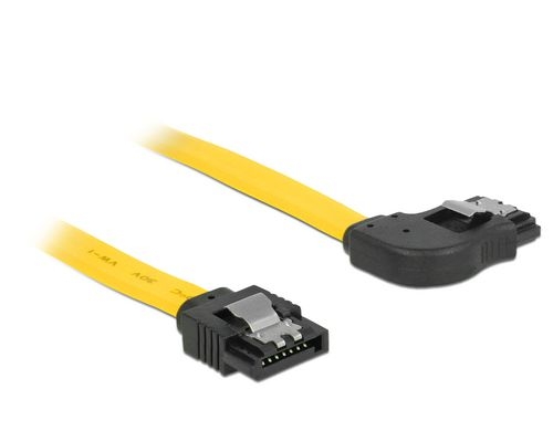 Delock SATA-3 Kabel: 50cm, Metall Clip,gelb