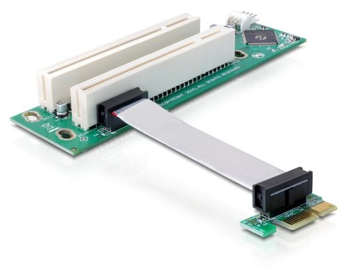 Delock PCI-E Riser, x1 zu 2x32+Floppy 4pin