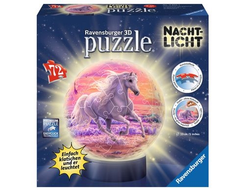 Puzzle Pferde am Strand, Nachtlicht
