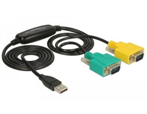 Delock Adapter USB-A>2x Seriell DB9 RS-232
