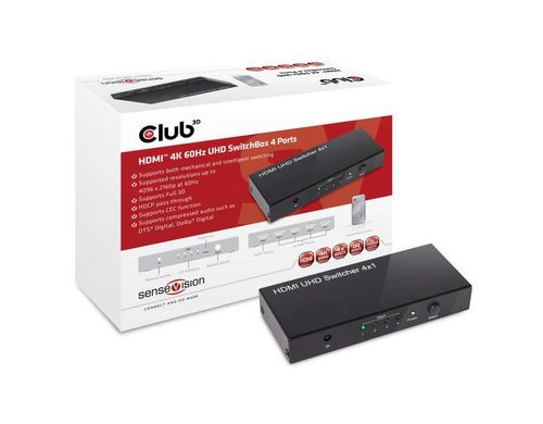 Club 3D, HDMI 2.0 UHD Switchbox 4 Port