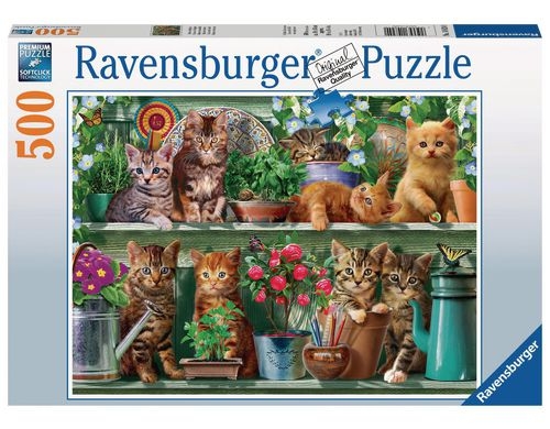 Puzzle Katzen im Regal