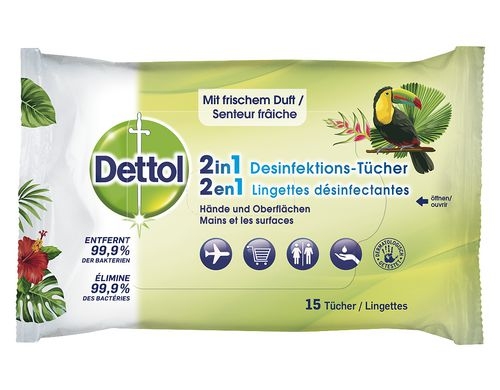 Dettol 2in1 Desinfektions-Tücher HAND+FLÄc