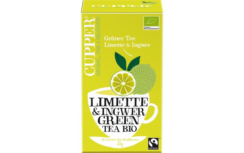 Grüner Tee Limette und Ingwer, Aufg