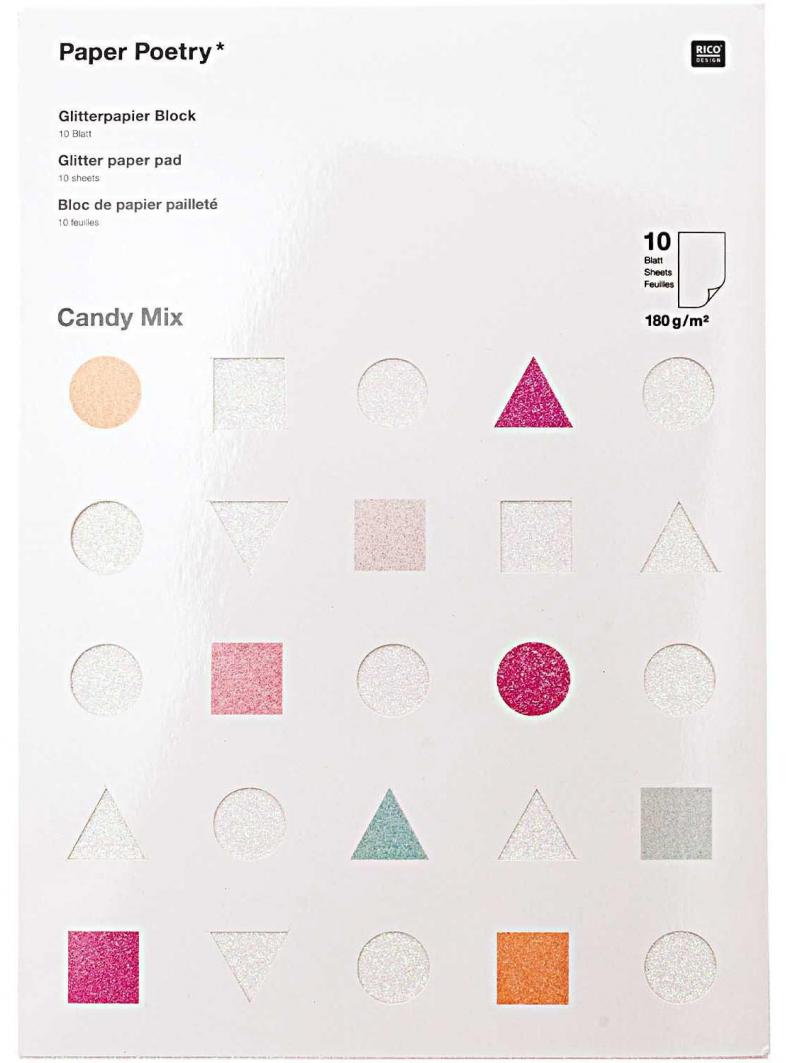 Rico Design Glitterpapier Candy Mix