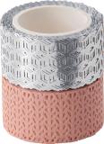 Folia Washi Tape Dekor rose/silber