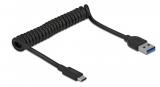 Delock USB3.1 Spiralkabel Typ A-C 30-120cm