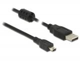 Delock USB2 Kabel A-MiniB, 1m, schwarz
