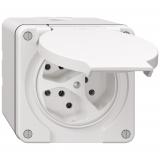 Feller NEVO Steckdose 3xT13 nass, NAP