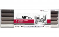 Tombow Stiftebox 5er-Set Grey Colors