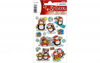 Herma Weihnachtssticker Winterpinguine