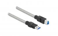 Delock USB3.2 Kabel, 1m, A-B, Metalmantel