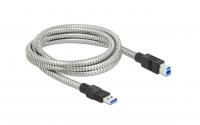 Delock USB3.2 Kabel, 2m, A-B, Metalmantel