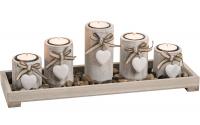 G. Wurm Teelichthalter 5er auf Tablett
