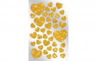 B+C Sticker Glitter Herzen Gold