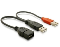 USB2 Y-Kabel Typ 2xA auf 1x A Buchse
