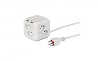 Steffen CUBE mit 2x USB-A 2.4A weiss