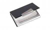 Sigel Visitenkarten-Etui, silber,schwarz