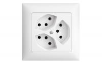 Feller EDIZIOdue Steckdose 3xT13, UP, weiss