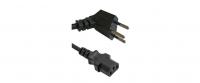 Netzkabel 220V 3m, 90° Winkel, schwarz