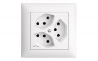 Feller EDIZIOdue Steckdose 3xT13, UP, weiss