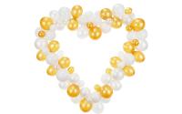 Partydeco Ballon Girlande Herz weiss-gold