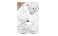 Inge Weihnachtskugel, Silber-Mix, 6 Stk.