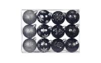 Inge Kugelsortiment, Schwarz-Mix, 12 Stk.