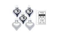 Inge Weihnachtskugel Herz, silber, 8 Stk.