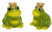Spardose Frosch mit Krone aus Keramik