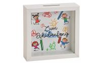 Spardose zum Schulanfang aus Holz/Glas