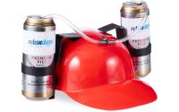 relaxdays Trinkhelm Rot, 2 Dosenhalter