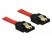Delock SATA-3 Kabel: 30 cm,Metall Clip, rot
