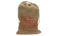 Dameco Sack Jute Merry Christmas, Rot