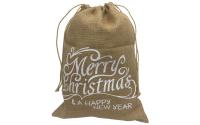 Dameco Sack Jute Merry Christmas, Weiss