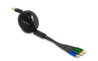 Delock USB 3 in 1 Aufrollladekabel Typ-A