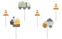 Partydeco Caketopper Baufahrzeuge