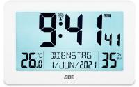 ADE Funkuhr/Wecker XXL-Ziffern, Weiss
