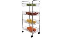 MSV Küchenwagen mit 4 Ablagen, Chrom