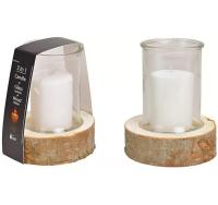 G. Wurm Windlicht mit Holzsockel