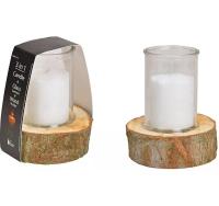 G. Wurm Windlicht mit Holzsockel