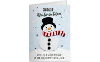 Sheepworld Weihnachtskarte Knopf Schneema