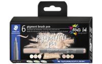 STAEDTLER Pigment Brush Pen 6er Schachtel