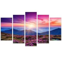 Wallxpert Bild Mountain Flowers 5-teilig