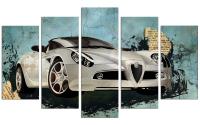 Wallxpert Bild Sports Car 5-teilig