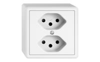 Feller EDIZIOliv Steckdose 2XT13, AP, weiss