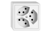 Feller EDIZIOliv Steckdose 3XT13, AP, weiss