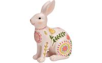 G. Wurm Dekofigur Hase mit Blumendekor 14 c